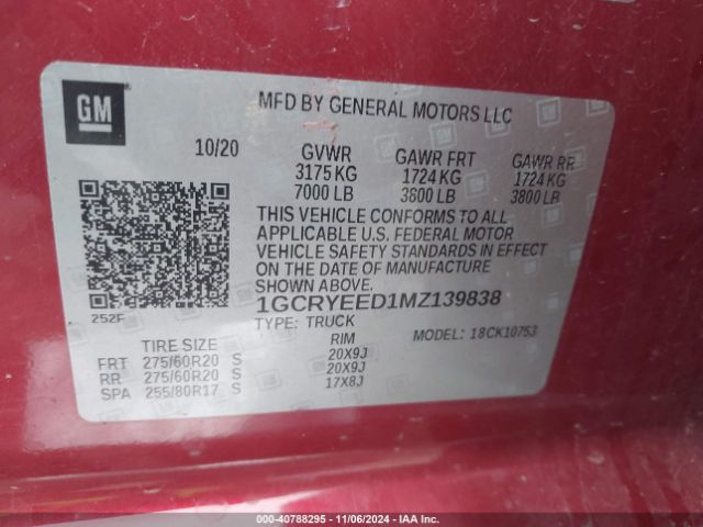 Photo 8 VIN: 1GCRYEED1MZ139838 - CHEVROLET SILVERADO 