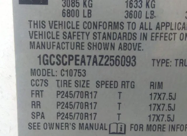 Photo 8 VIN: 1GCSCPEA7AZ256093 - CHEVROLET SILVERADO 1500 