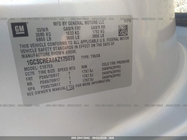 Photo 8 VIN: 1GCSCREA8AZ175079 - CHEVROLET SILVERADO 1500 