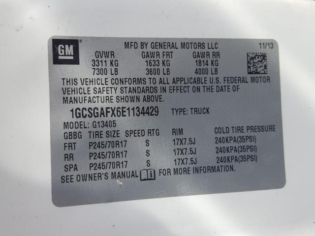 Photo 9 VIN: 1GCSGAFX6E1134429 - CHEVROLET EXPRESS G1 