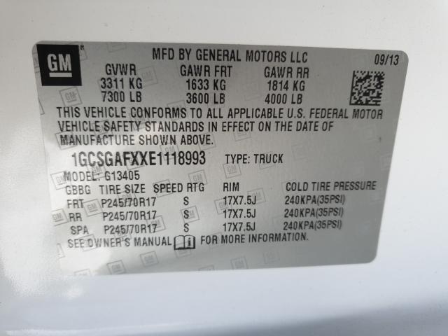 Photo 9 VIN: 1GCSGAFXXE1118993 - CHEVROLET EXPRESS G1 