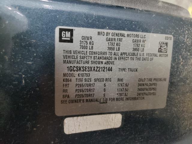 Photo 9 VIN: 1GCSKSE3XAZ212144 - CHEVROLET SILVERADO 