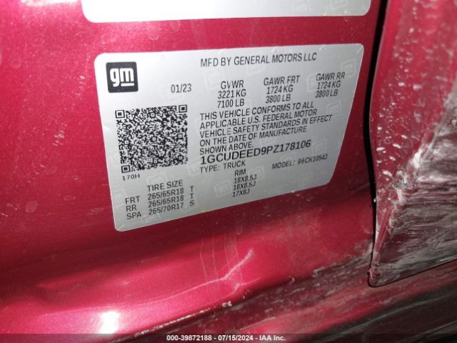 Photo 8 VIN: 1GCUDEED9PZ178106 - CHEVROLET SILVERADO 