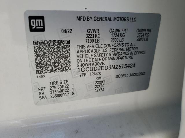 Photo 11 VIN: 1GCUDJED3NZ515424 - CHEVROLET SILVERADO 