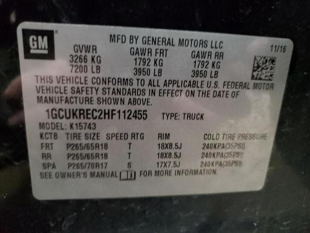 Photo 12 VIN: 1GCUKREC2HF112455 - CHEVROLET SILVERADO 