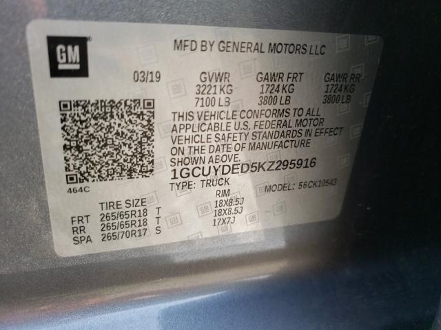 Photo 9 VIN: 1GCUYDED5KZ295916 - CHEVROLET SILVRDO LT 