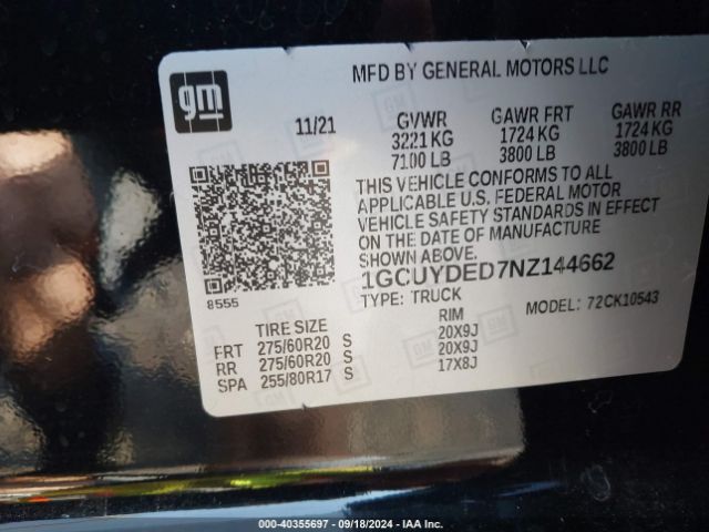 Photo 8 VIN: 1GCUYDED7NZ144662 - CHEVROLET SILVERADO LTD 