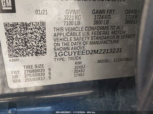 Photo 8 VIN: 1GCUYEED2MZ213231 - CHEVROLET SILVERADO 