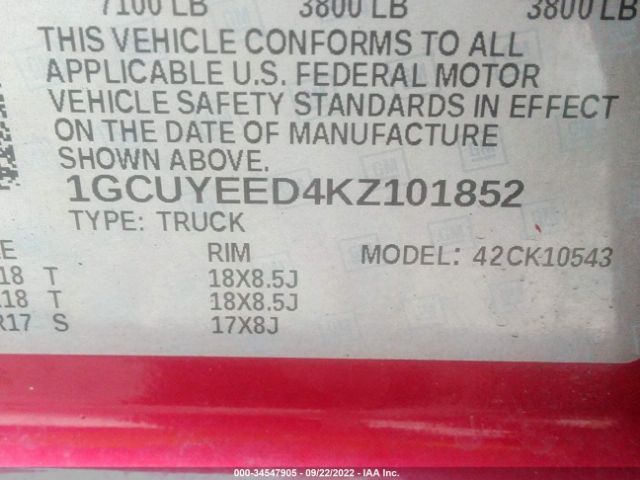 Photo 8 VIN: 1GCUYEED4KZ101852 - CHEVROLET SILVERADO 1500 