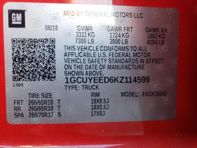 Photo 11 VIN: 1GCUYEED6KZ114599 - CHEVROLET SILVERADO 