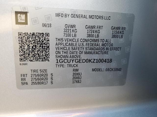 Photo 11 VIN: 1GCUYGED0KZ100418 - CHEVROLET SILVERADO 