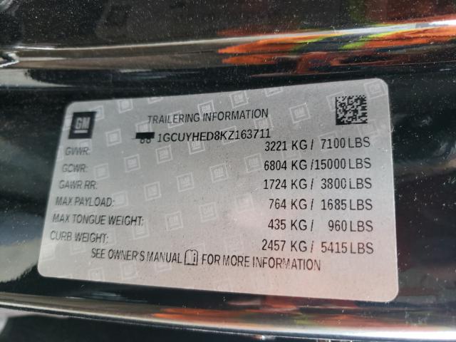 Photo 9 VIN: 1GCUYHED8KZ163711 - CHEVROLET SILVERADO 