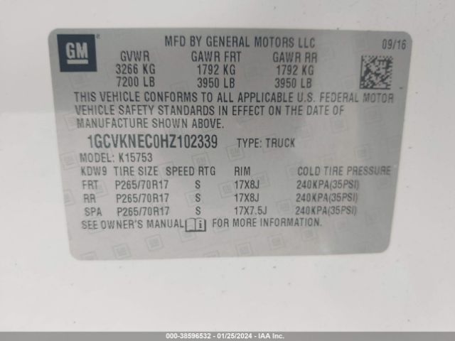 Photo 8 VIN: 1GCVKNEC0HZ102339 - CHEVROLET SILVERADO 1500 