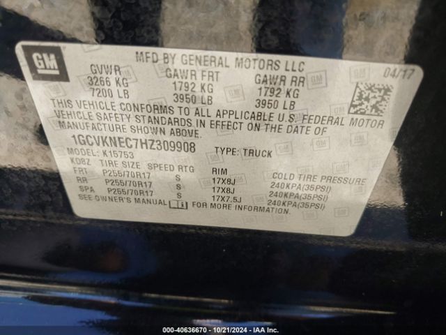 Photo 8 VIN: 1GCVKNEC7HZ309908 - CHEVROLET SILVERADO 