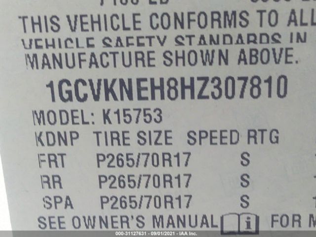 Photo 8 VIN: 1GCVKNEH8HZ307810 - CHEVROLET SILVERADO 1500 