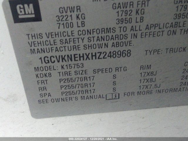 Photo 8 VIN: 1GCVKNEHXHZ248968 - CHEVROLET SILVERADO 1500 