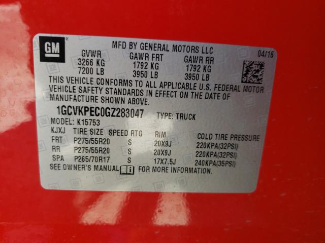 Photo 9 VIN: 1GCVKPEC0GZ283047 - CHEVROLET SILVERADO 