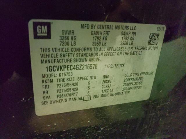 Photo 9 VIN: 1GCVKPEC4GZ216578 - CHEVROLET SILVERADO 