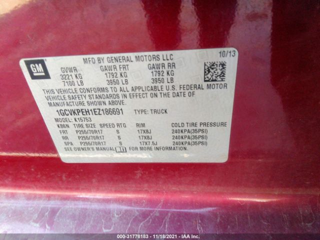 Photo 8 VIN: 1GCVKPEH1EZ186691 - CHEVROLET SILVERADO 1500 