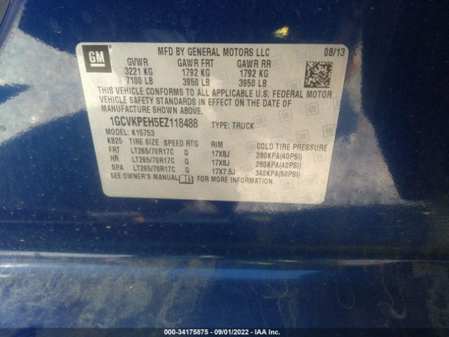 Photo 8 VIN: 1GCVKPEH5EZ118488 - CHEVROLET SILVERADO 1500 