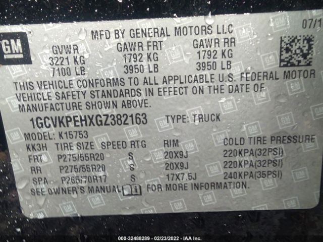 Photo 8 VIN: 1GCVKPEHXGZ382163 - CHEVROLET SILVERADO 1500 