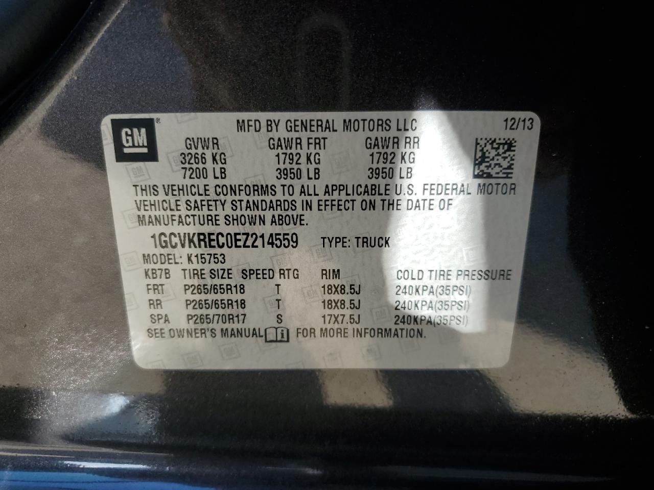 Photo 11 VIN: 1GCVKREC0EZ214559 - CHEVROLET SILVERADO 