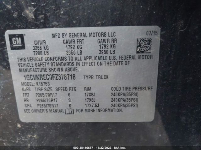 Photo 8 VIN: 1GCVKREC0FZ378718 - CHEVROLET SILVERADO 1500 