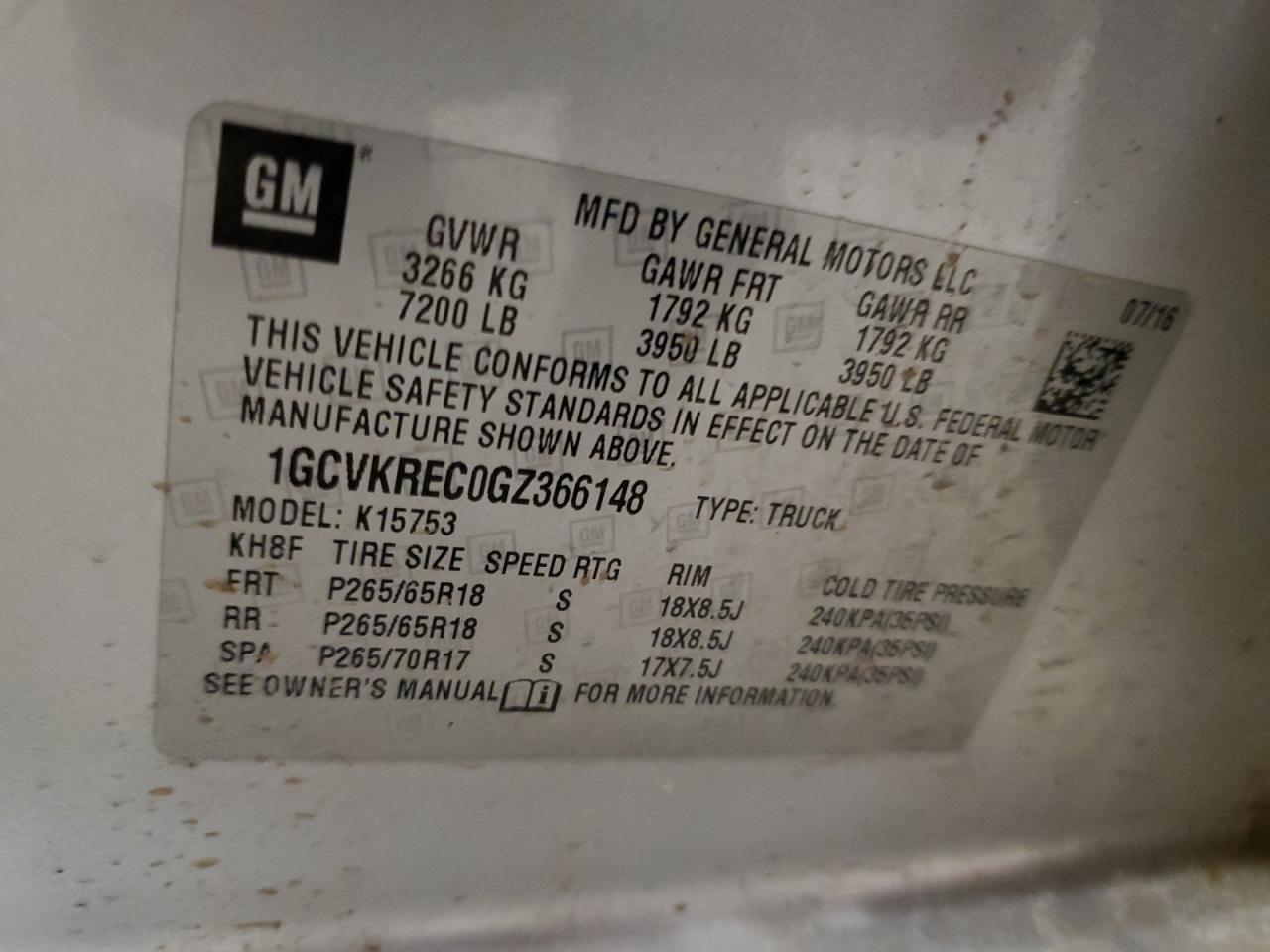 Photo 11 VIN: 1GCVKREC0GZ366148 - CHEVROLET SILVERADO 