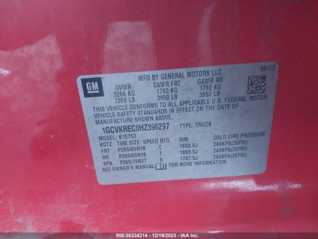 Photo 8 VIN: 1GCVKREC0HZ396297 - CHEVROLET SILVERADO 1500 