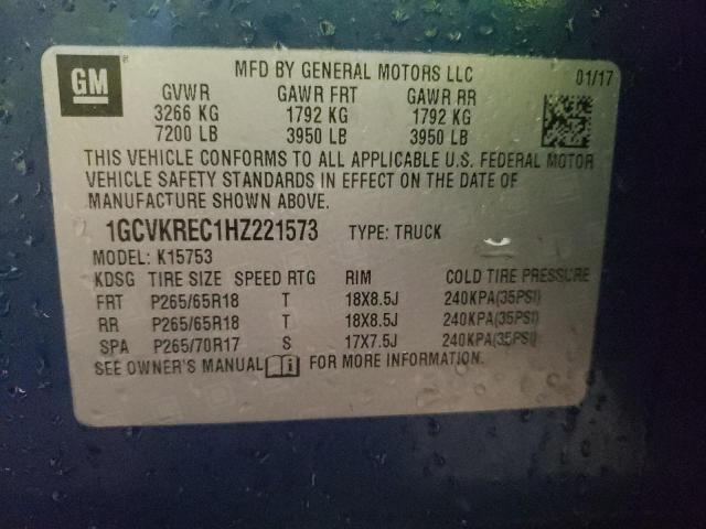 Photo 11 VIN: 1GCVKREC1HZ221573 - CHEVROLET SILVERADO 