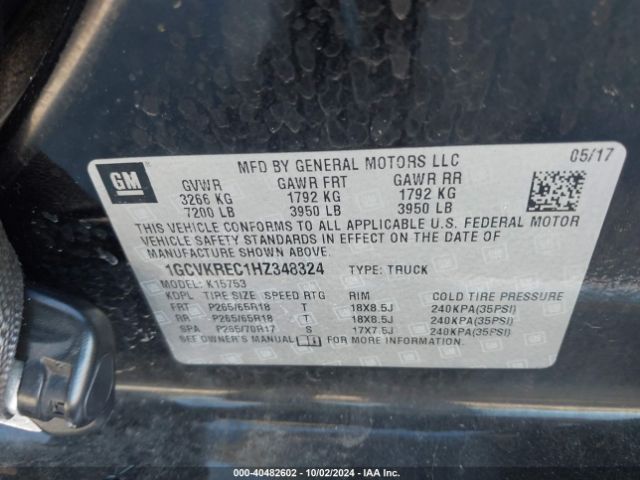 Photo 8 VIN: 1GCVKREC1HZ348324 - CHEVROLET SILVERADO 