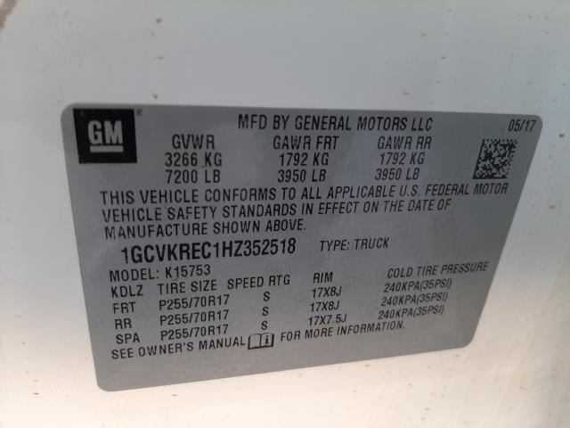 Photo 9 VIN: 1GCVKREC1HZ352518 - CHEVROLET SILVERADO 