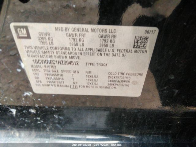 Photo 8 VIN: 1GCVKREC1HZ394512 - CHEVROLET SILVERADO 1500 