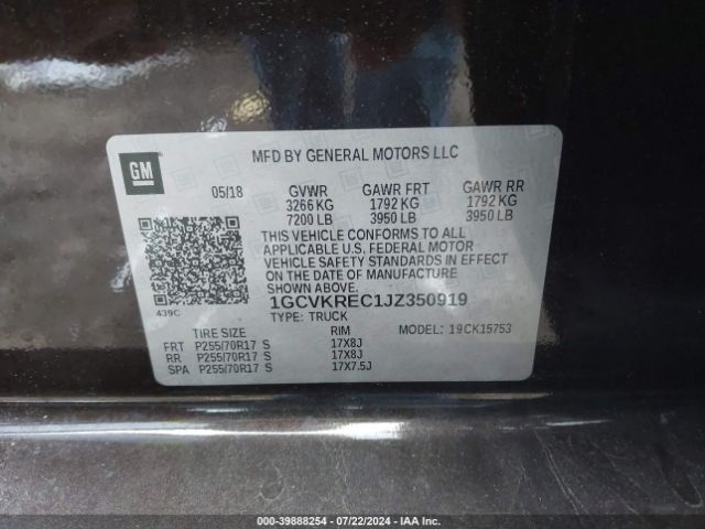 Photo 8 VIN: 1GCVKREC1JZ350919 - CHEVROLET SILVERADO 