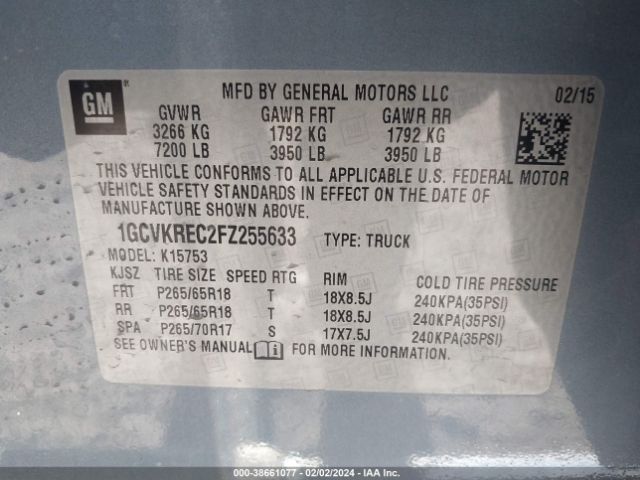 Photo 8 VIN: 1GCVKREC2FZ255633 - CHEVROLET SILVERADO 1500 