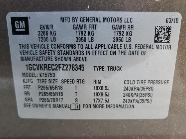 Photo 11 VIN: 1GCVKREC2FZ278345 - CHEVROLET SILVERADO 