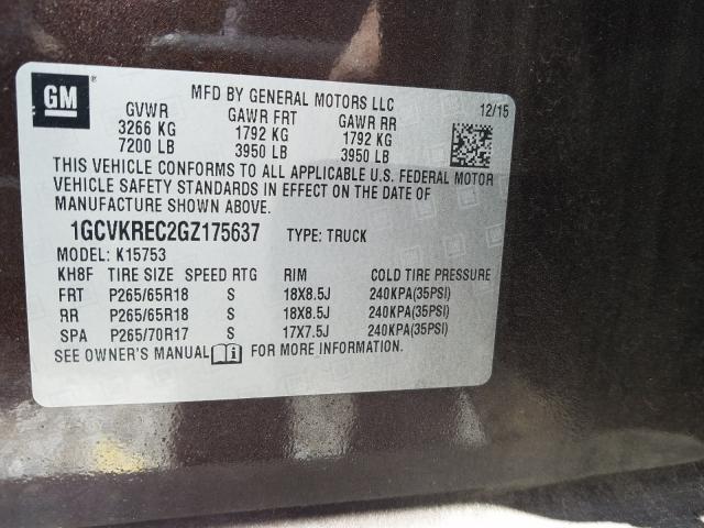 Photo 9 VIN: 1GCVKREC2GZ175637 - CHEVROLET SILVERADO 