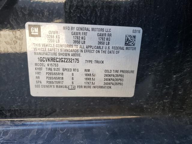 Photo 9 VIN: 1GCVKREC2GZ232175 - CHEVROLET SILVERADO 