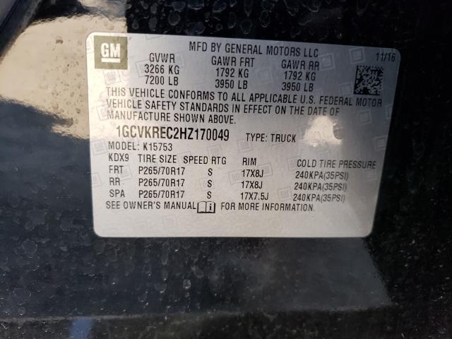 Photo 9 VIN: 1GCVKREC2HZ170049 - CHEVROLET SILVERADO 