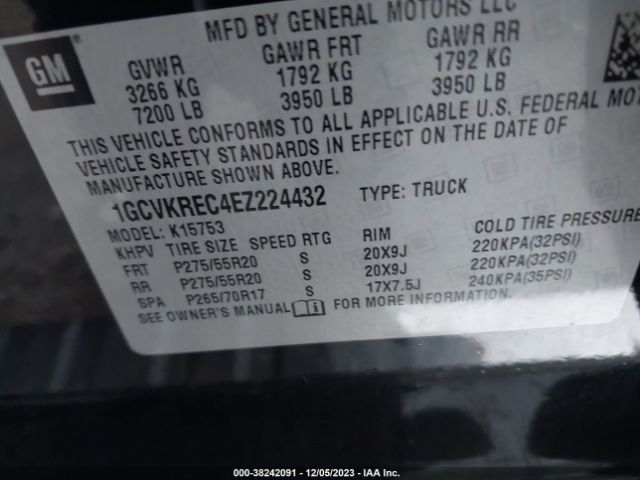 Photo 8 VIN: 1GCVKREC4EZ224432 - CHEVROLET SILVERADO 1500 