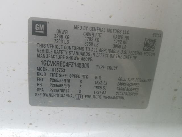 Photo 9 VIN: 1GCVKREC4FZ145909 - CHEVROLET SILVERADO 