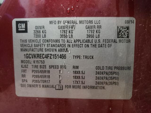 Photo 9 VIN: 1GCVKREC4FZ151466 - CHEVROLET SILVERADO 