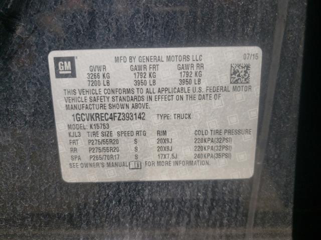 Photo 9 VIN: 1GCVKREC4FZ393142 - CHEVROLET SILVERADO 