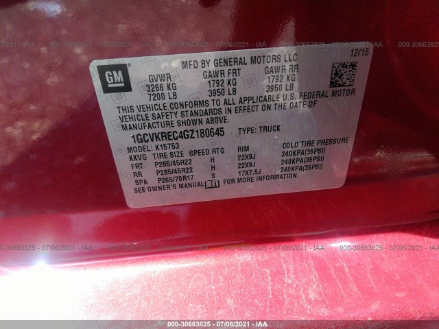 Photo 8 VIN: 1GCVKREC4GZ180645 - CHEVROLET SILVERADO 1500 