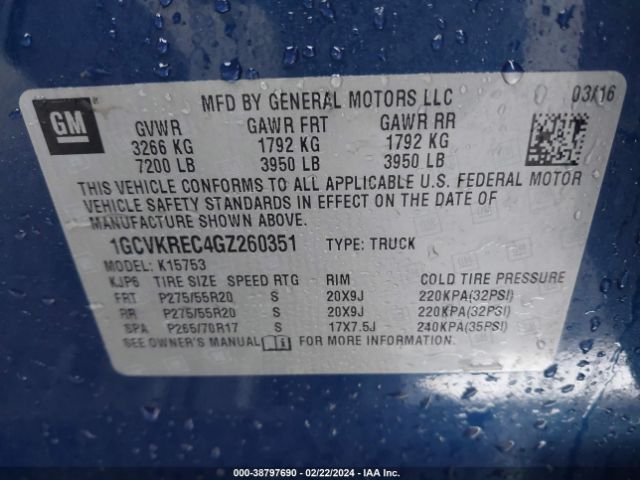 Photo 8 VIN: 1GCVKREC4GZ260351 - CHEVROLET SILVERADO 1500 