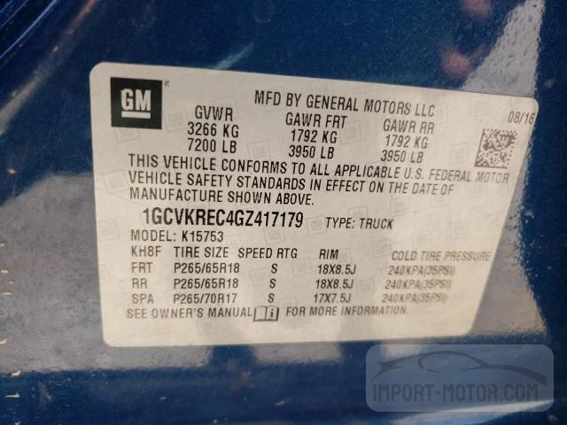 Photo 9 VIN: 1GCVKREC4GZ417179 - CHEVROLET SILVERADO 