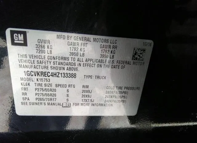 Photo 8 VIN: 1GCVKREC4HZ133388 - CHEVROLET SILVERADO 1500 