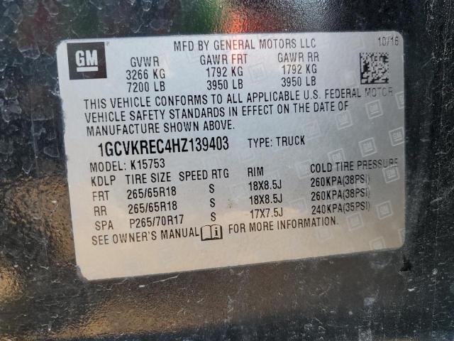 Photo 9 VIN: 1GCVKREC4HZ139403 - CHEVROLET SILVERADO 