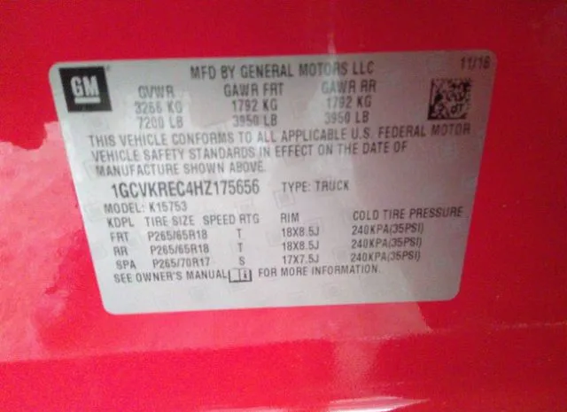 Photo 8 VIN: 1GCVKREC4HZ175656 - CHEVROLET SILVERADO 1500 