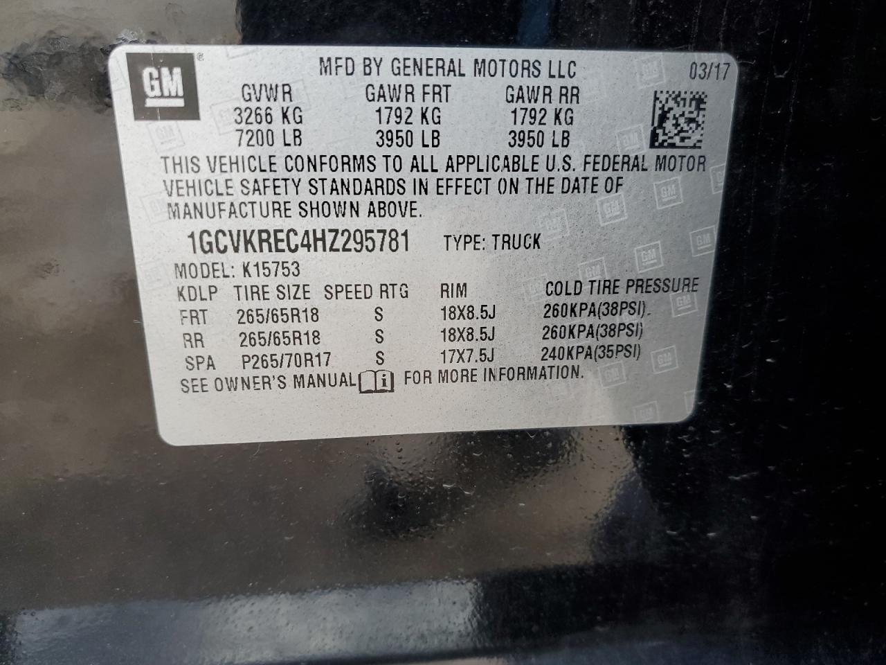 Photo 11 VIN: 1GCVKREC4HZ295781 - CHEVROLET SILVERADO 